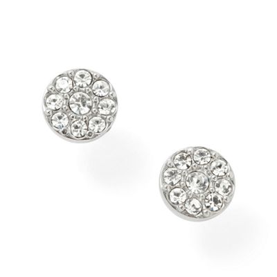 Silver-tone 'Vintage Glitz' crystal cluster stone earrings